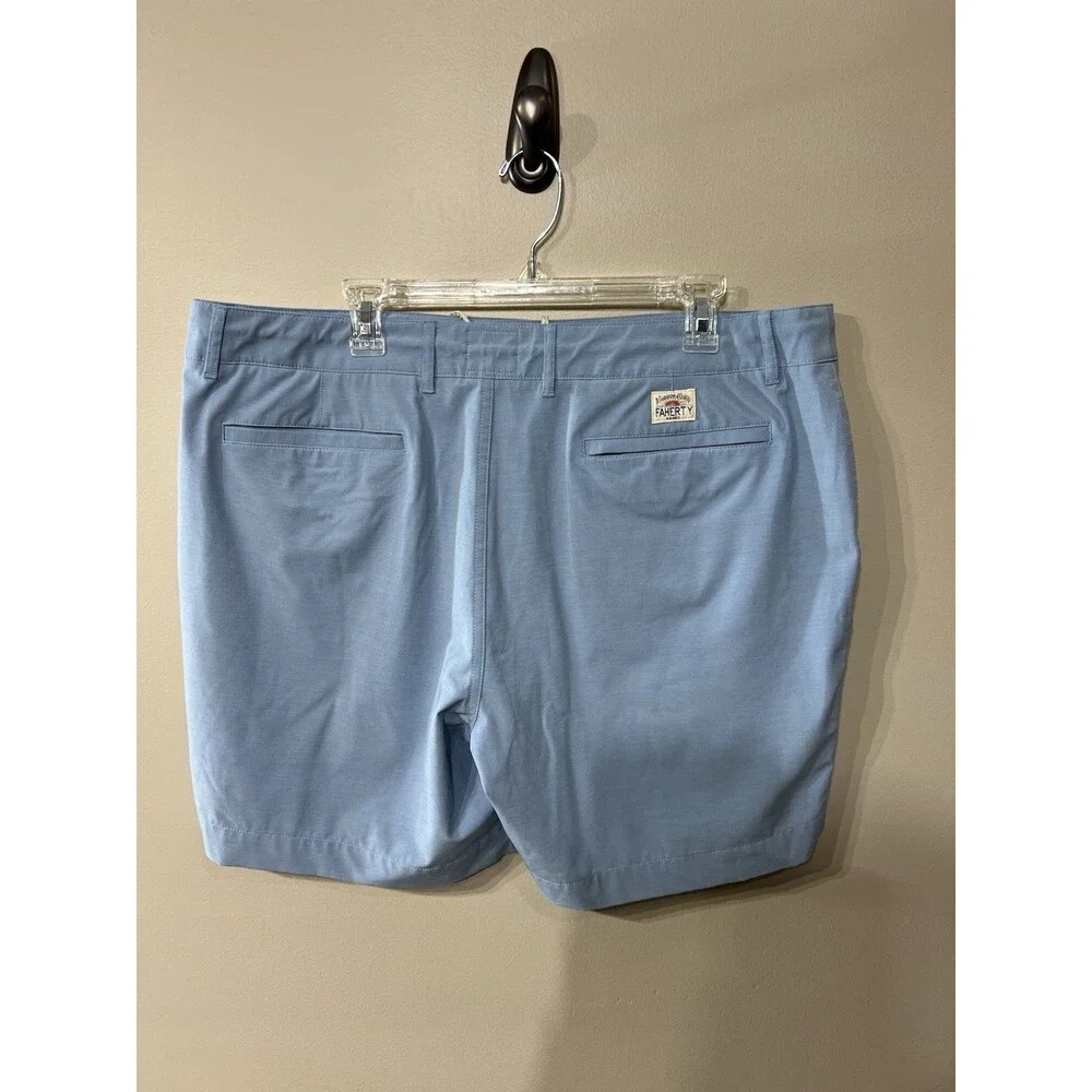 Faherty All Day Shorts Men's 38 Summer Light Blue Performance Stretch Golf